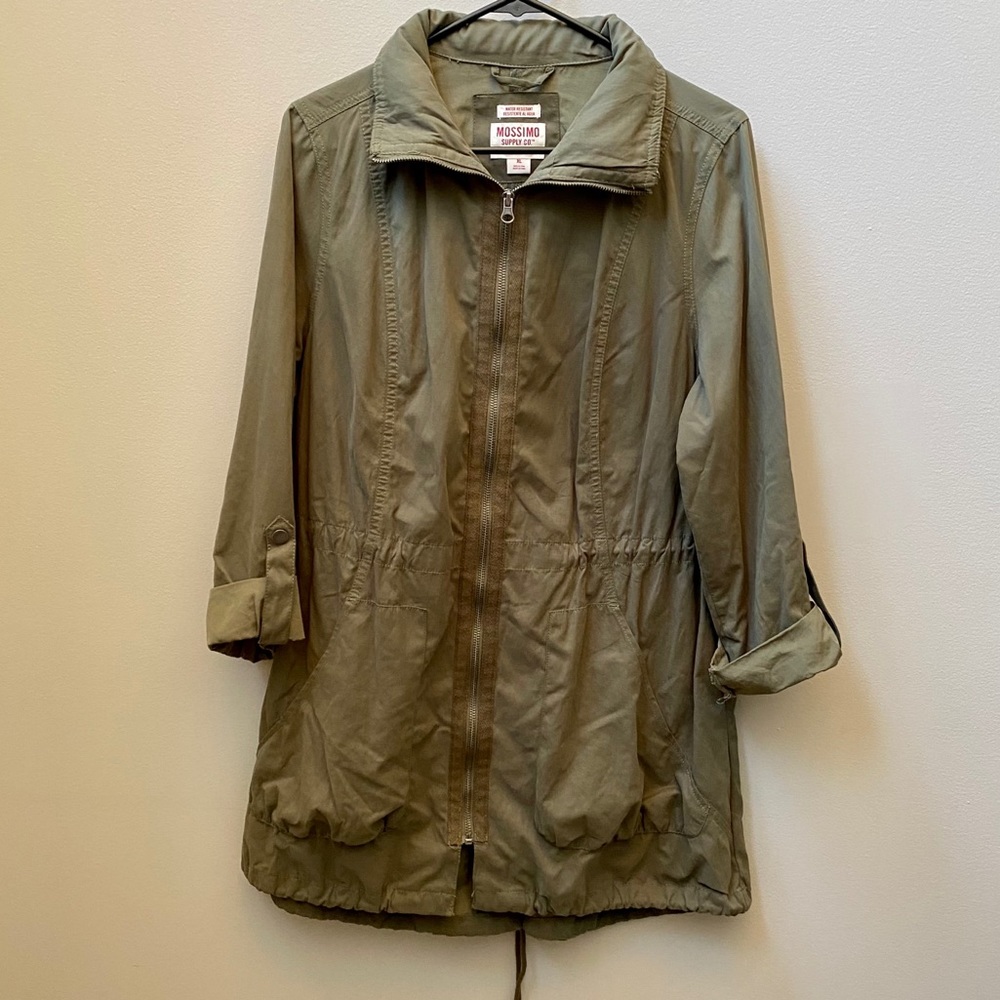 Mossimo | Army Green Long Jacket with Hidden Hood